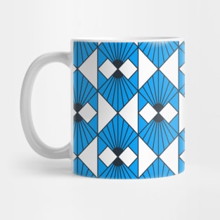 Art Deco Pattern no 91 - Blue - Minimalist Vintage Motifs Mug